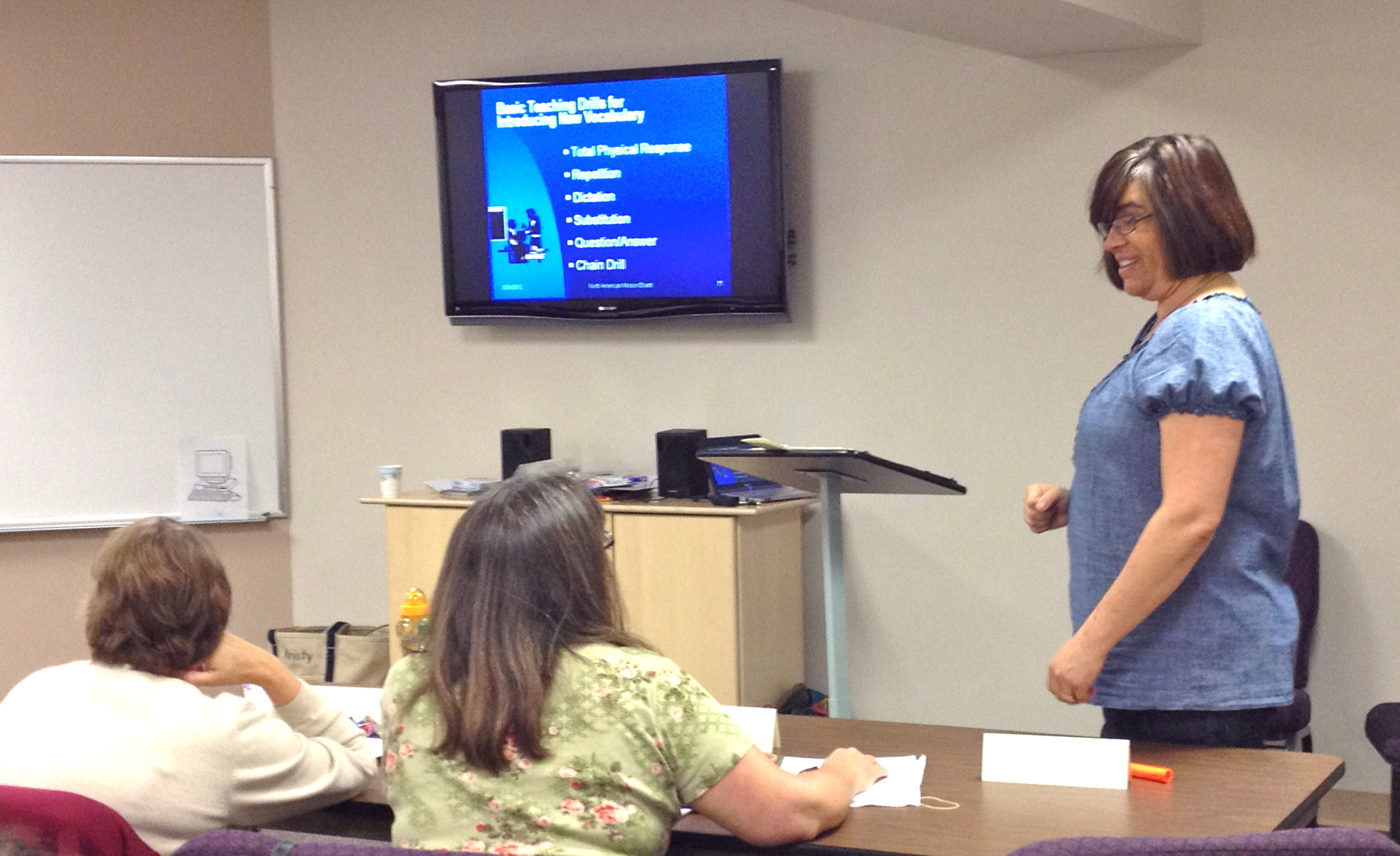 Kristy Holliday leading the training