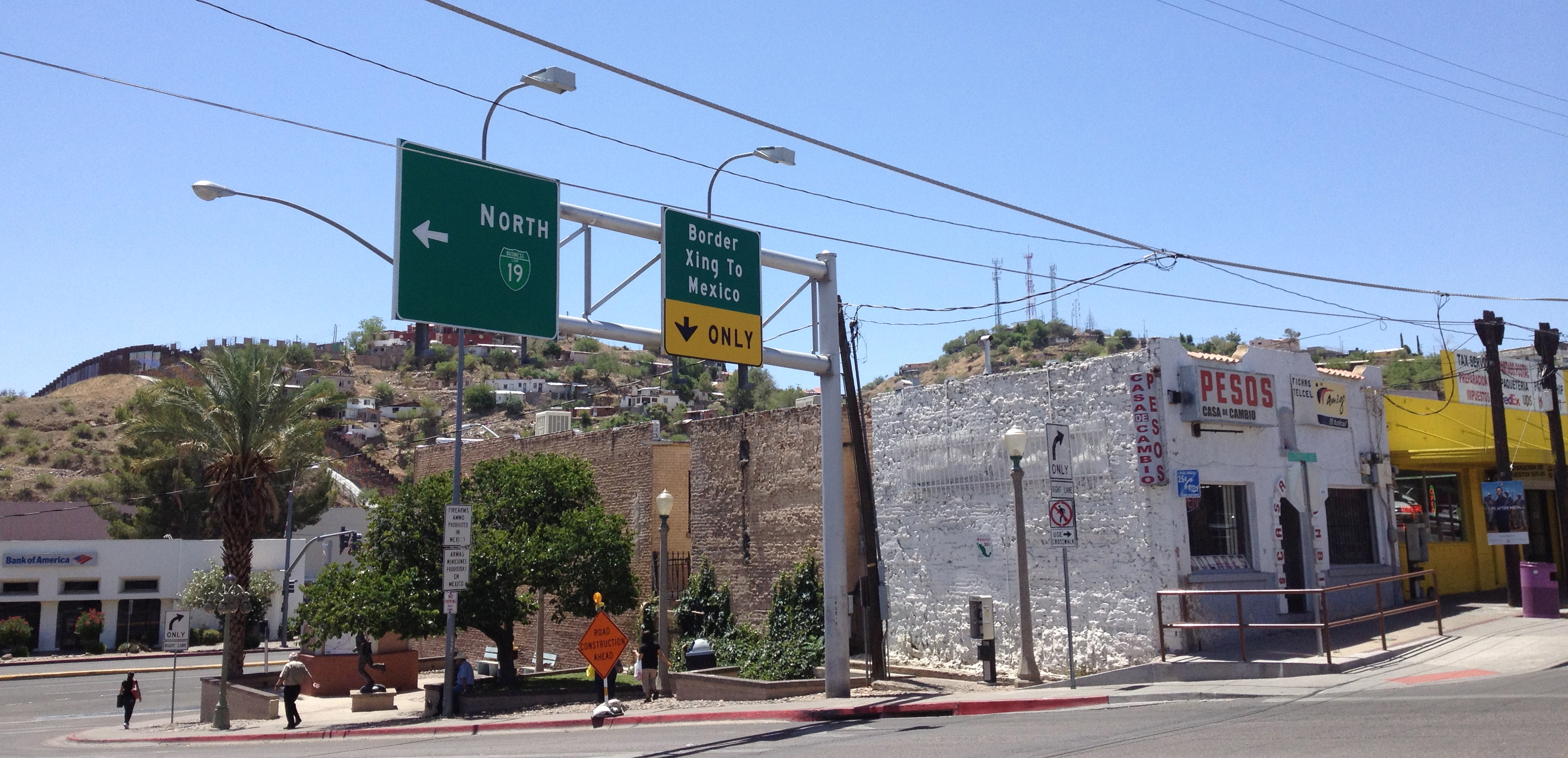 On the US side getting ready to cross into Nogales, Mexico
