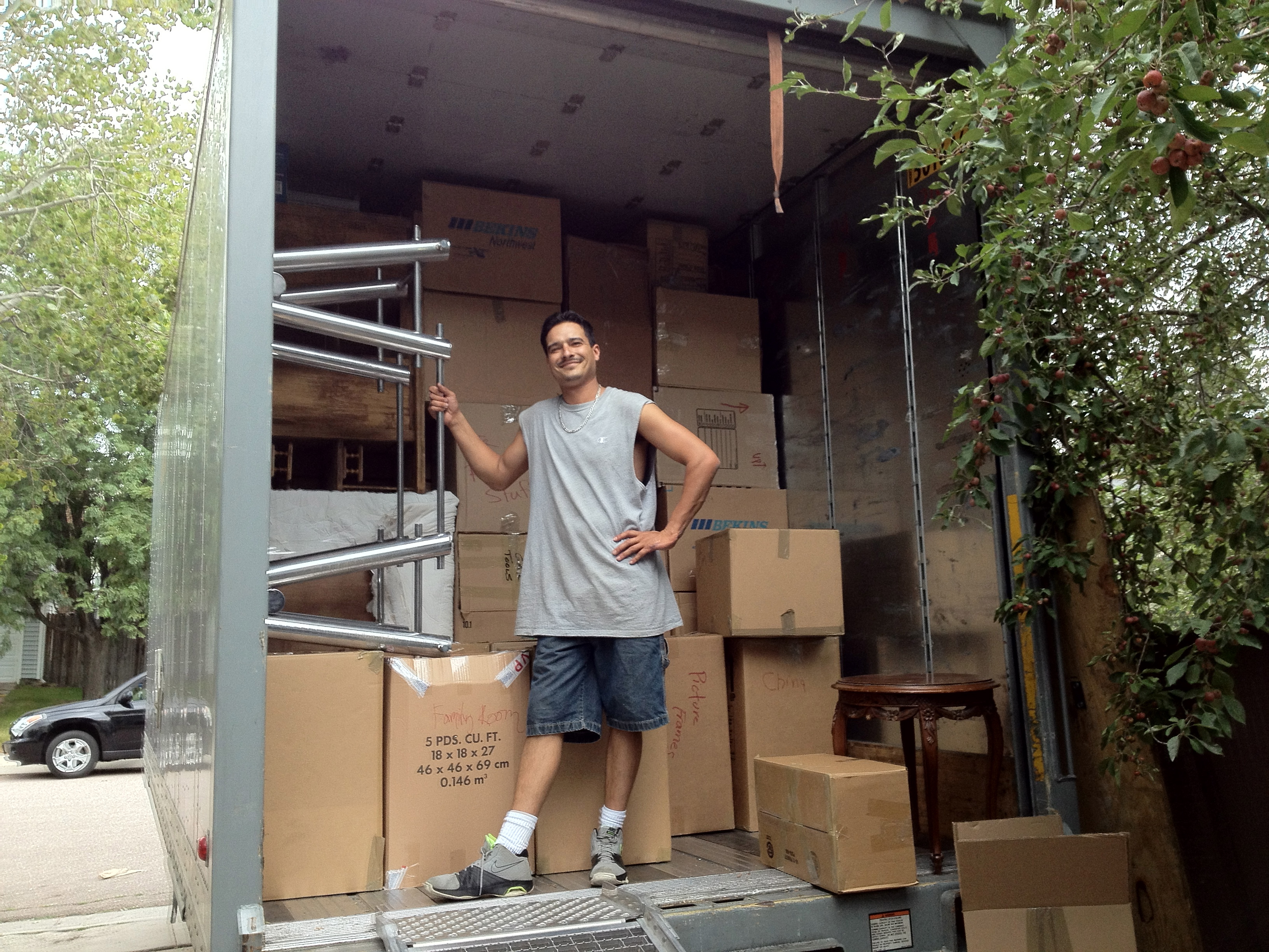 Richie helping us load up the trailer for our move
