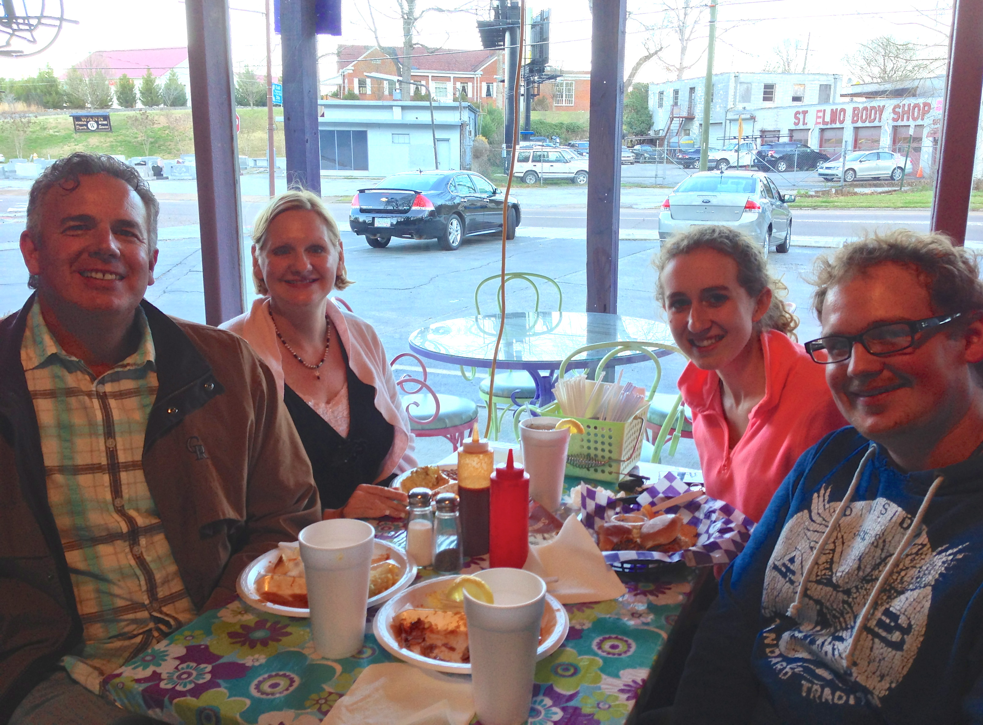 Dawn, David Jr. and me enjoying a southern meal with Susanna Griffith!