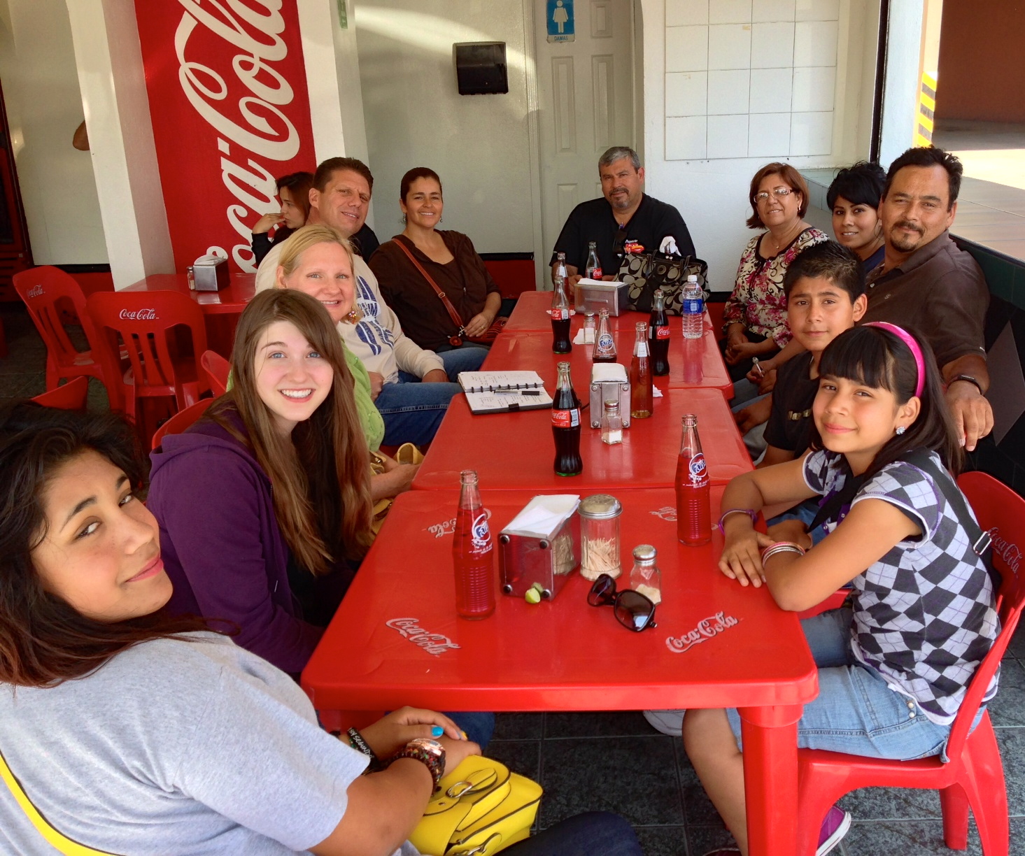 enjoying some tacos with Pastor Daniel Nuñez and Pastor Rodrigo Vallarta and their families in TJ 