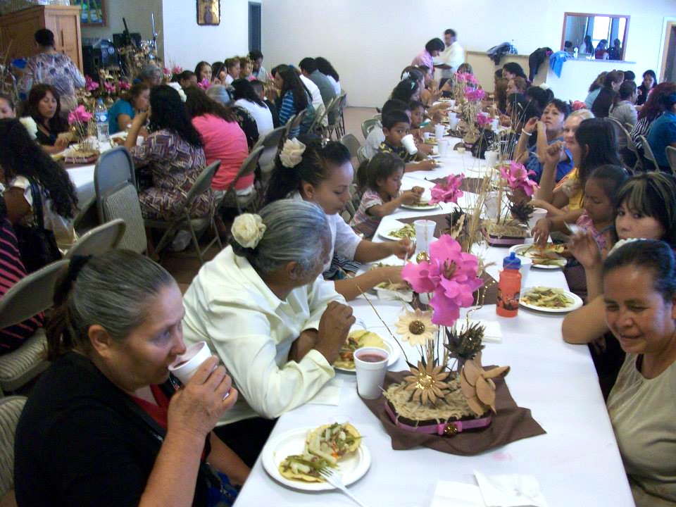 All the women enjoying a meal and fellowship 