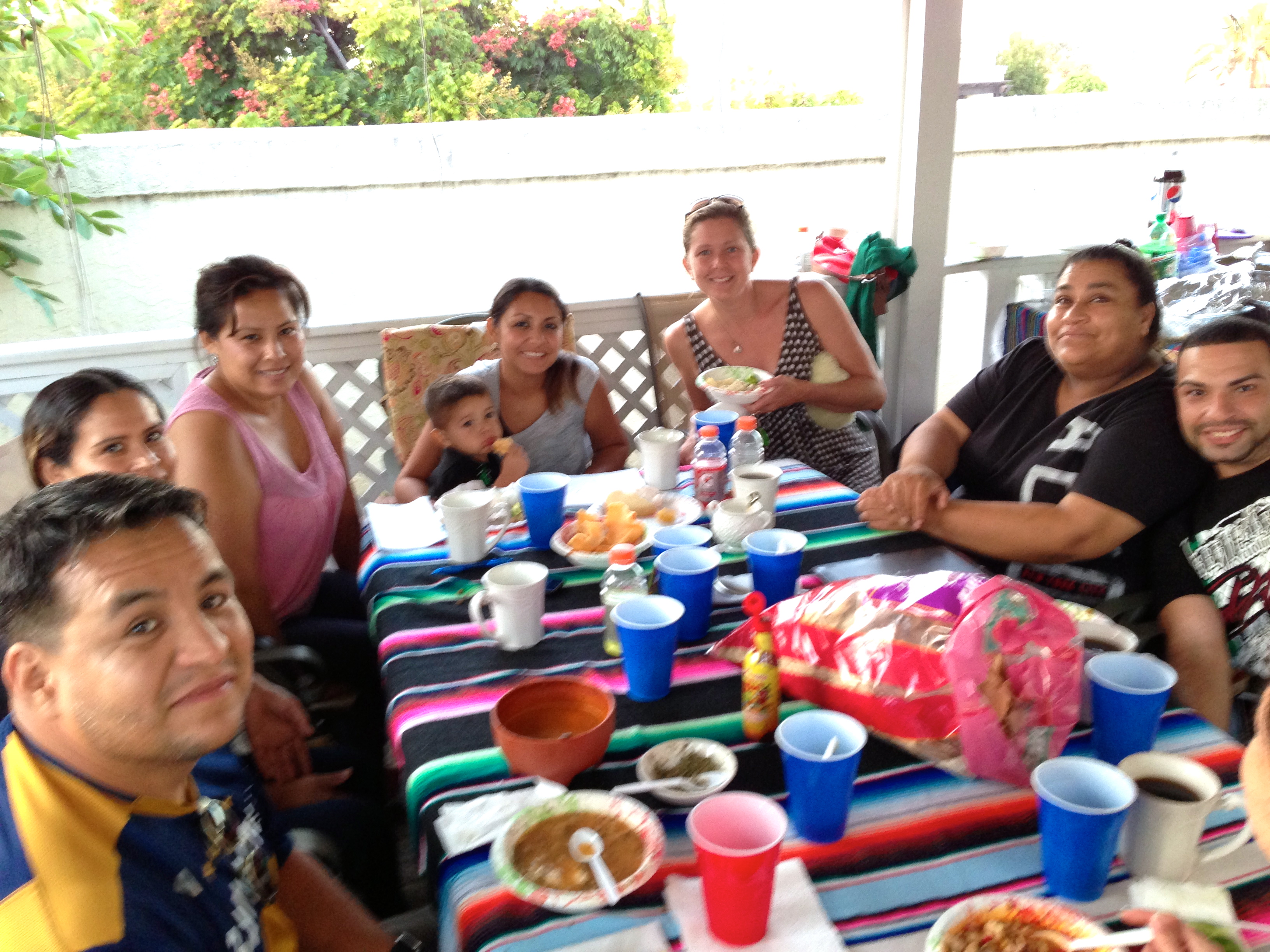 Feasting with our friends!