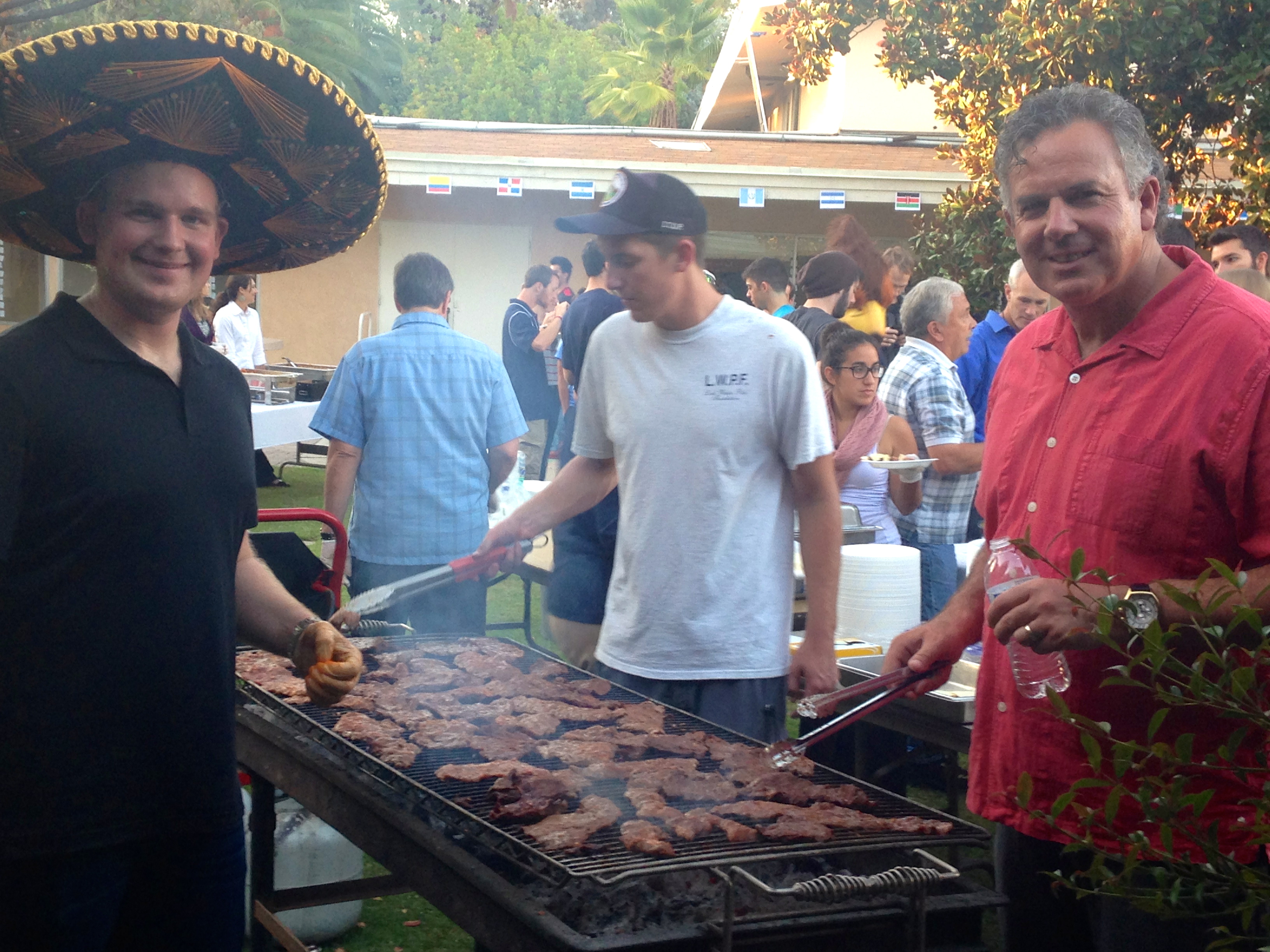 David Jr. & Dave cooking Carne Asada for the dinner at SDCC's missions fair