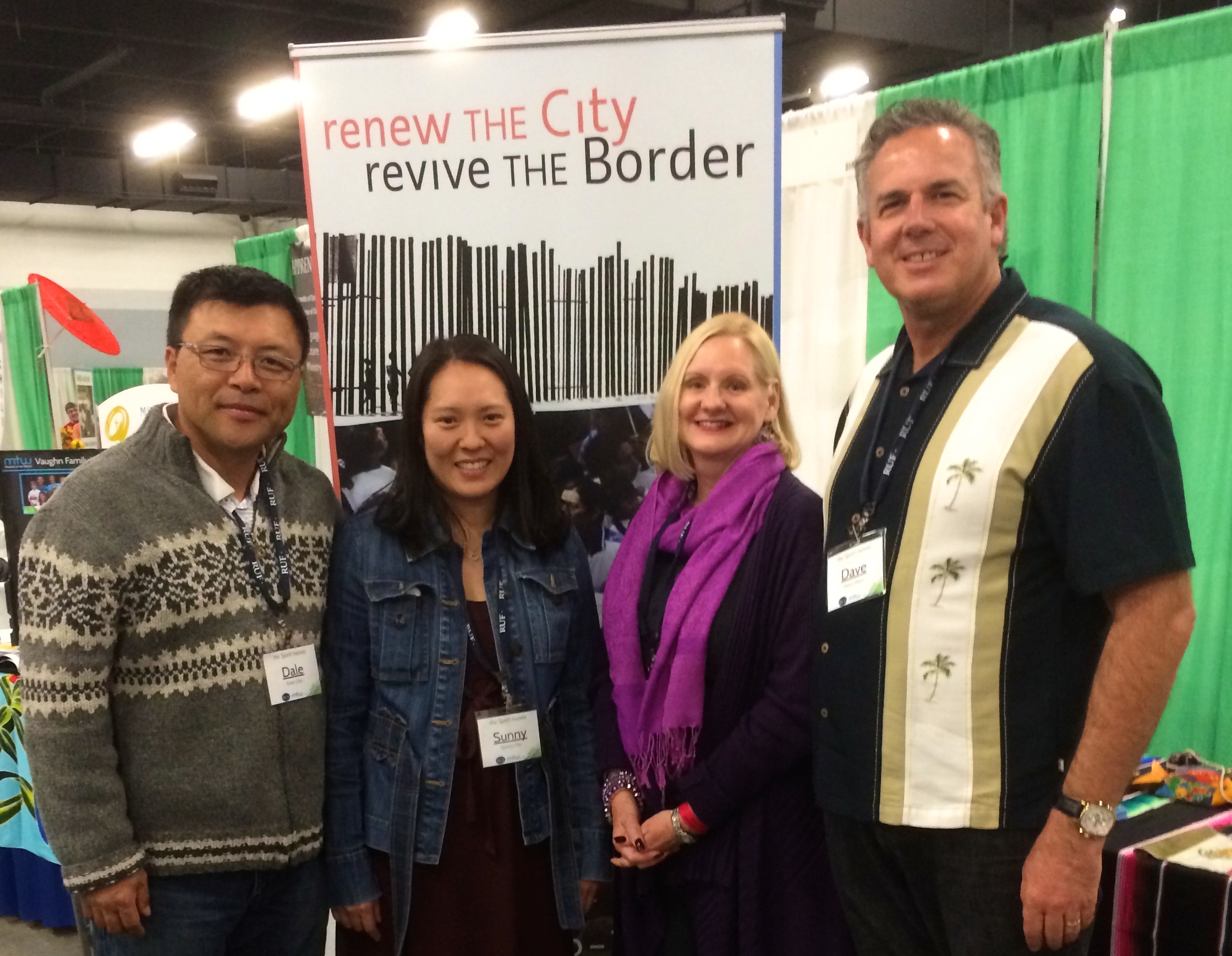 Dawn and Dave at the booth with friends, Dale and Sunny Cho