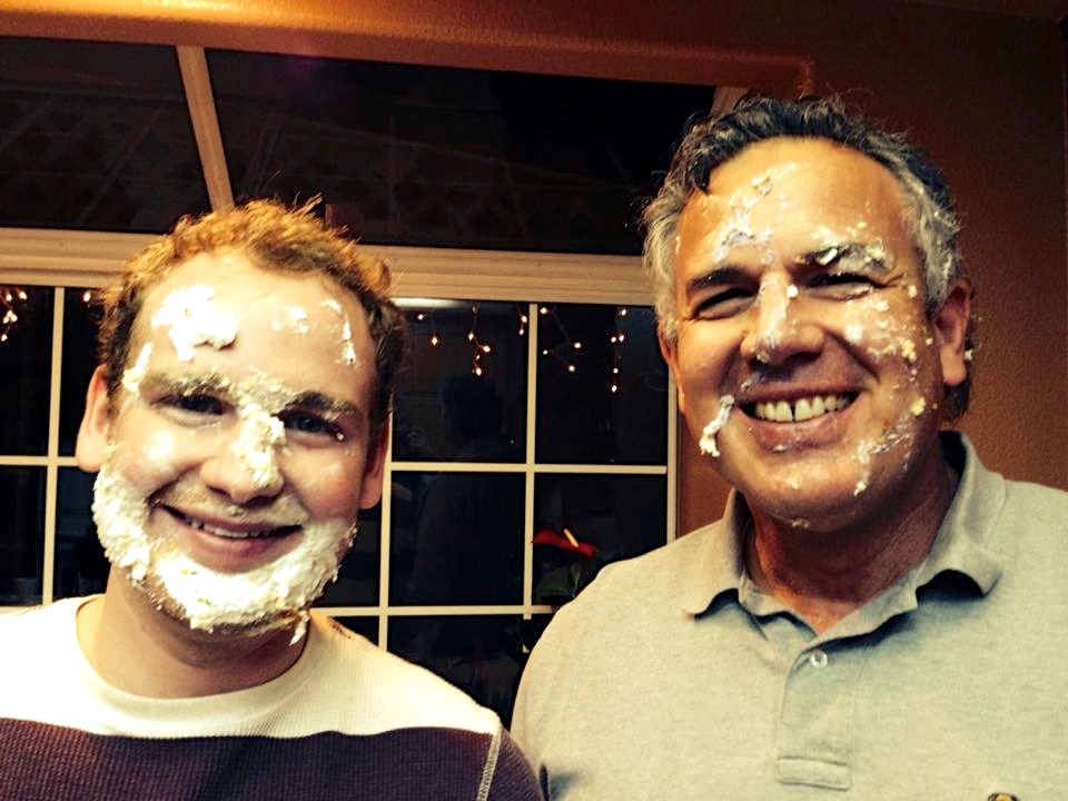 David & I both celebrate our birthdays in December. The cake got the best of us - "Mordida"