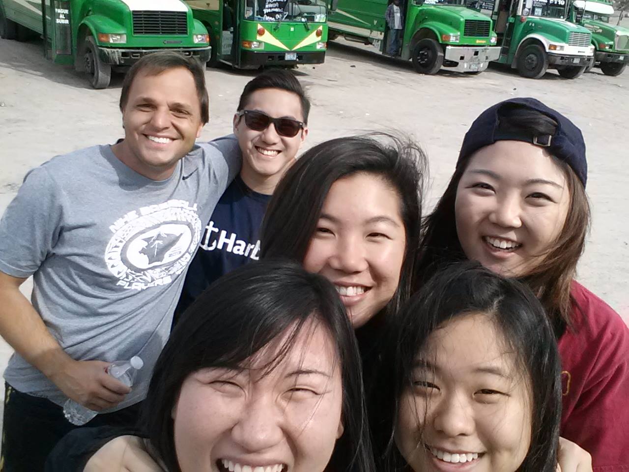 Hunter Benson, back left with some of the others from Redeemer that came on the trip