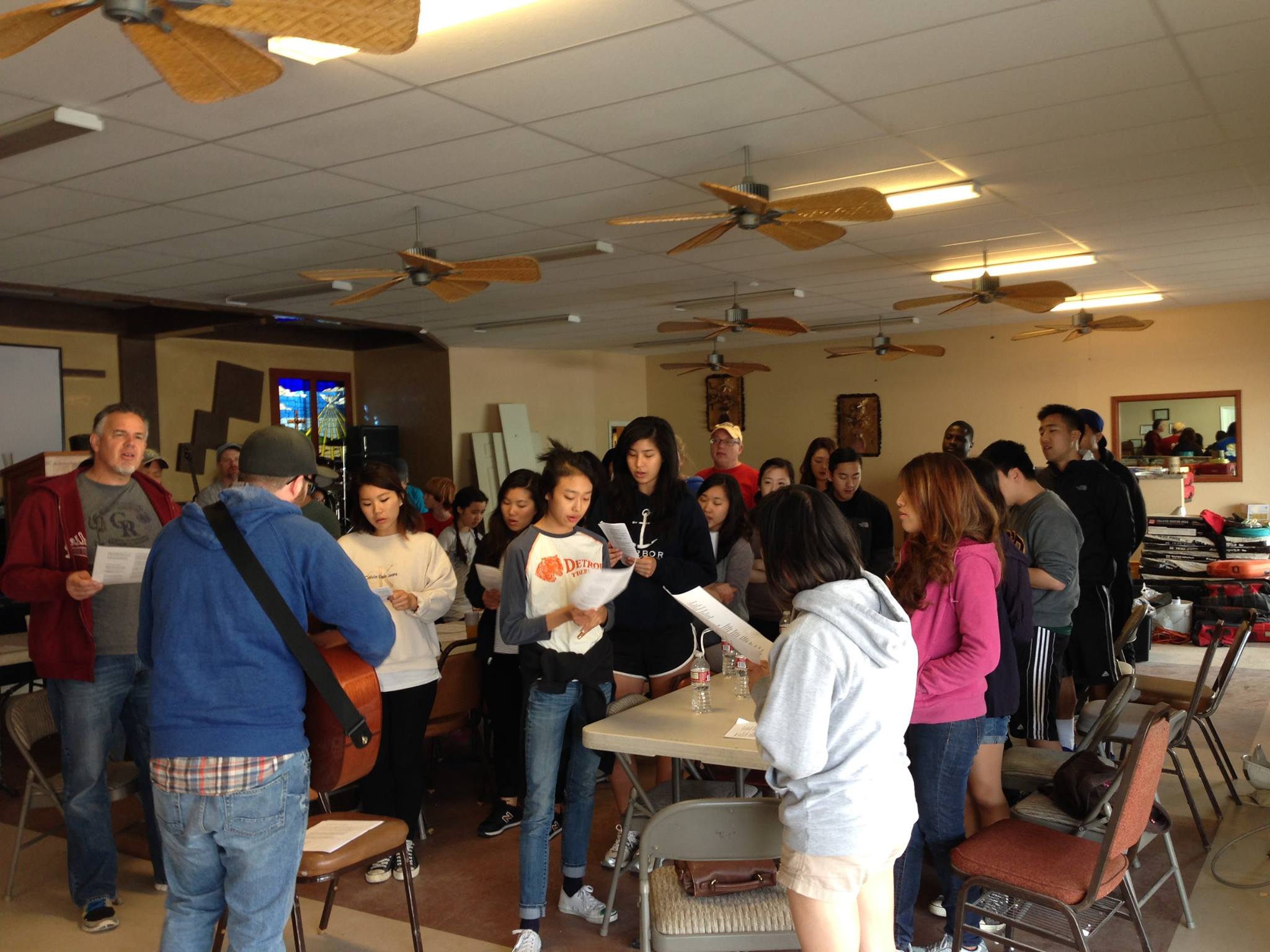 Worshipping together before we start the work