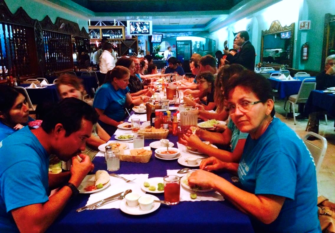 Our last meal with our friends from the two churches - Skyview and La Nueva Jerusalén