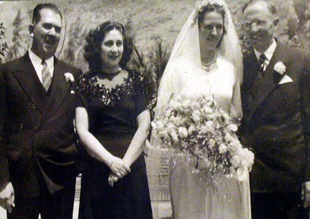 (Left-right) Lazaro Cardenas, Mrs. Cardenas, Mrs. Townsend, and W. Cameron Townsend on the Townsend's wedding day. Mexico Cardenas Museum Waxhaw, Union County