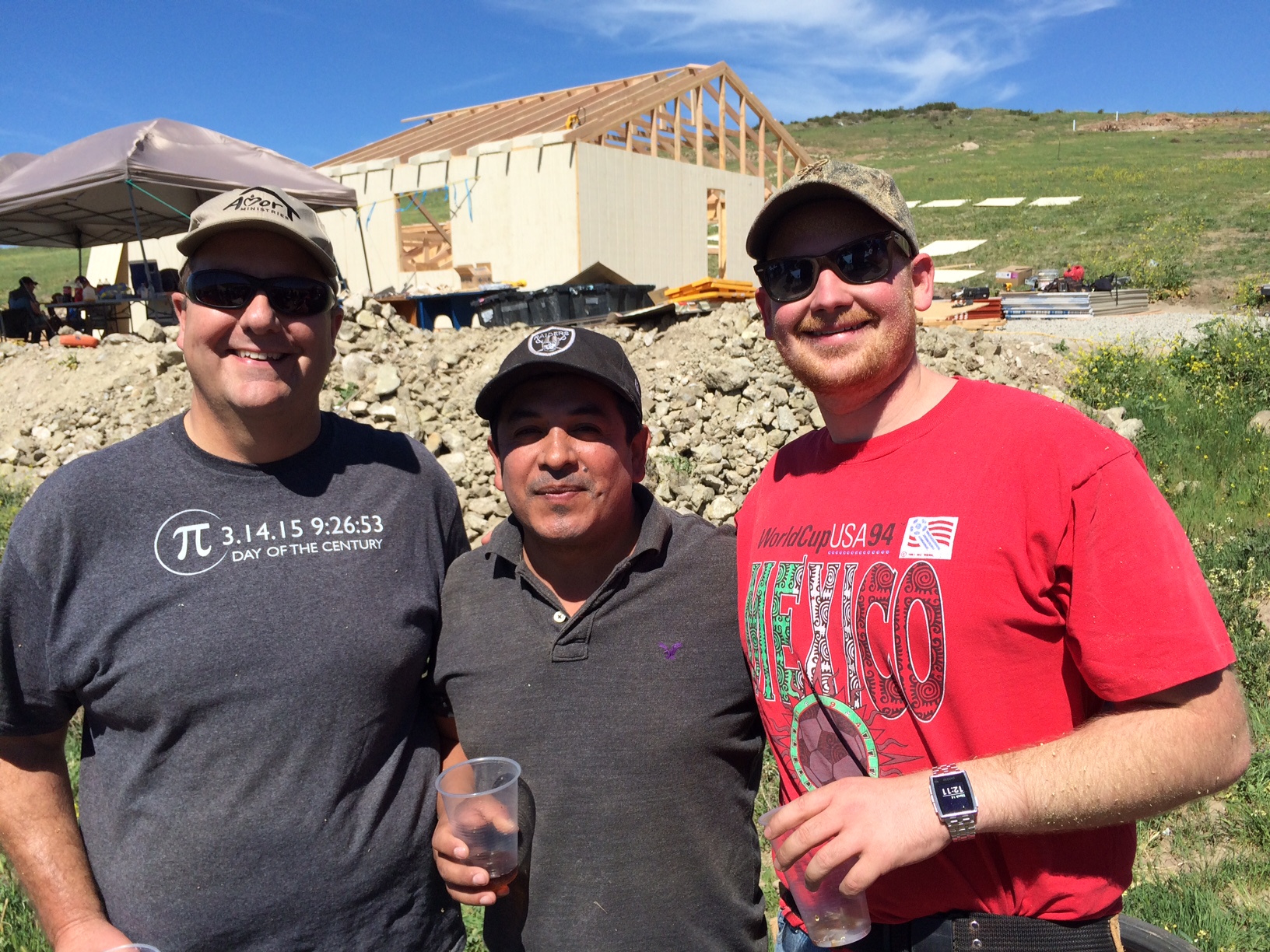 Jeff Sloan, Pastor Ivan Casados & David Jr. - they all worked on the church last week
