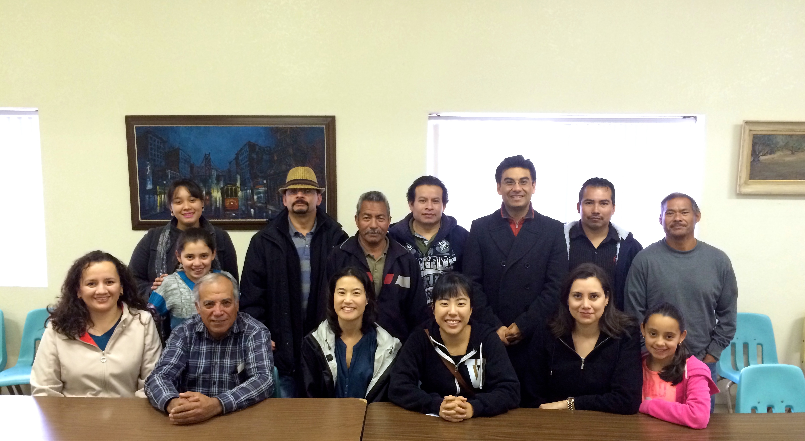 Kathie Kim & Sarah Oh from Redeemer SD in the middle surrounded by the leaders from iglesia Nueva Jerusalén