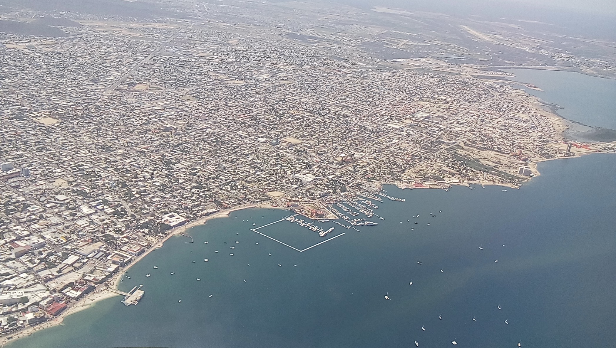 An aerial view of La Paz, Baja California