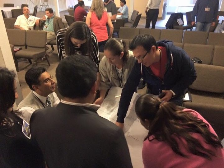 candidates doing a team exercise