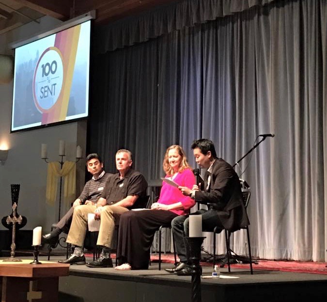 Petri & Dave at Redeemer San Diego's missions conference sharing about the Ensenada project with Sue Harris and pastor Paul Kim