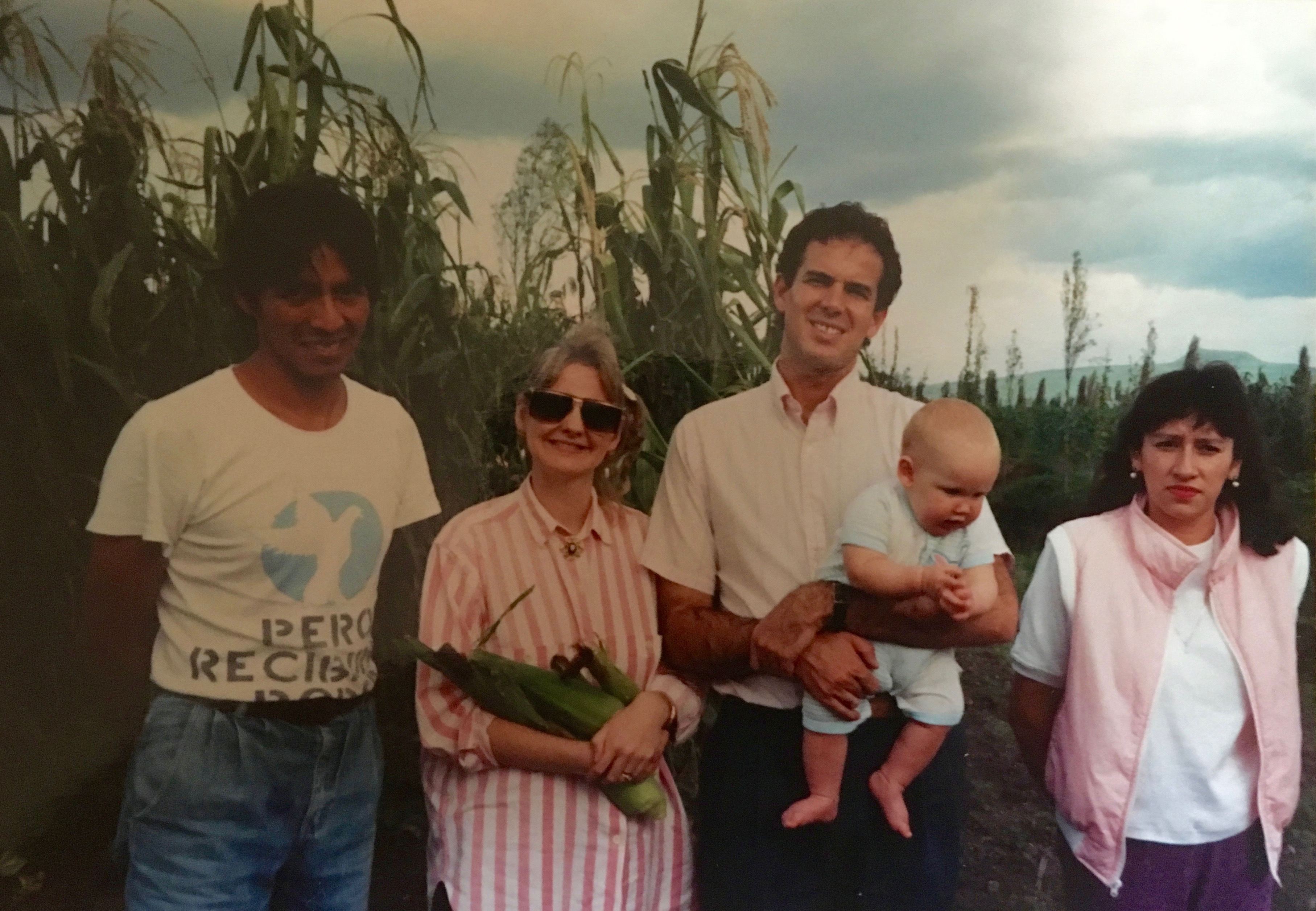 Dave & Dawn with David Jr. in our first few months in Mexico City visiting Angel & Celia Cisneros in Xochimilco