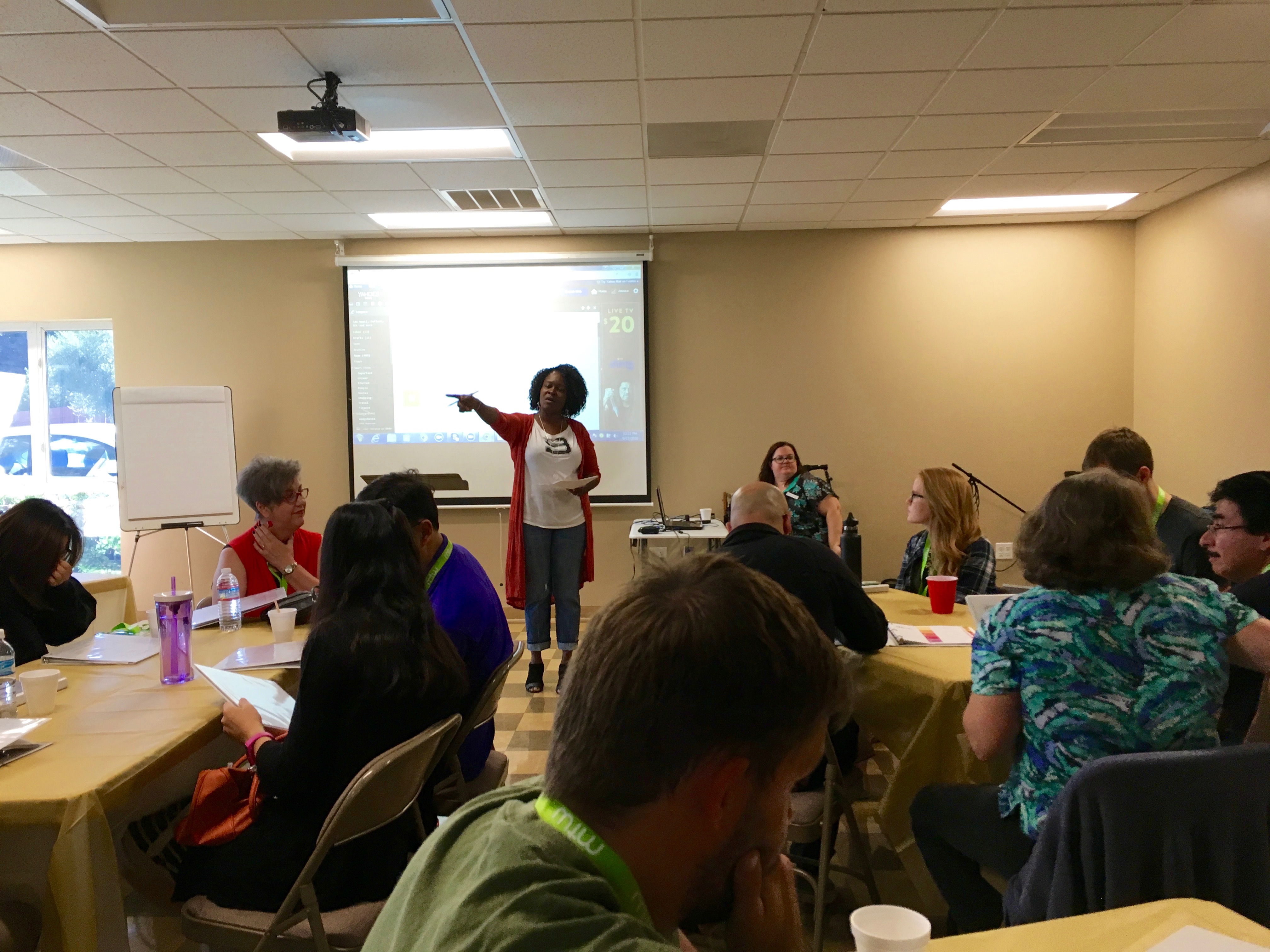 Barbara Jones directing us at MTW's Link event in Escondido, CA