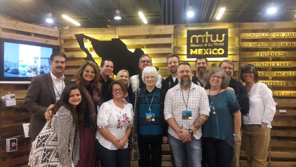 Our MTWMexico team at our booth (about half of our team is pictured here)