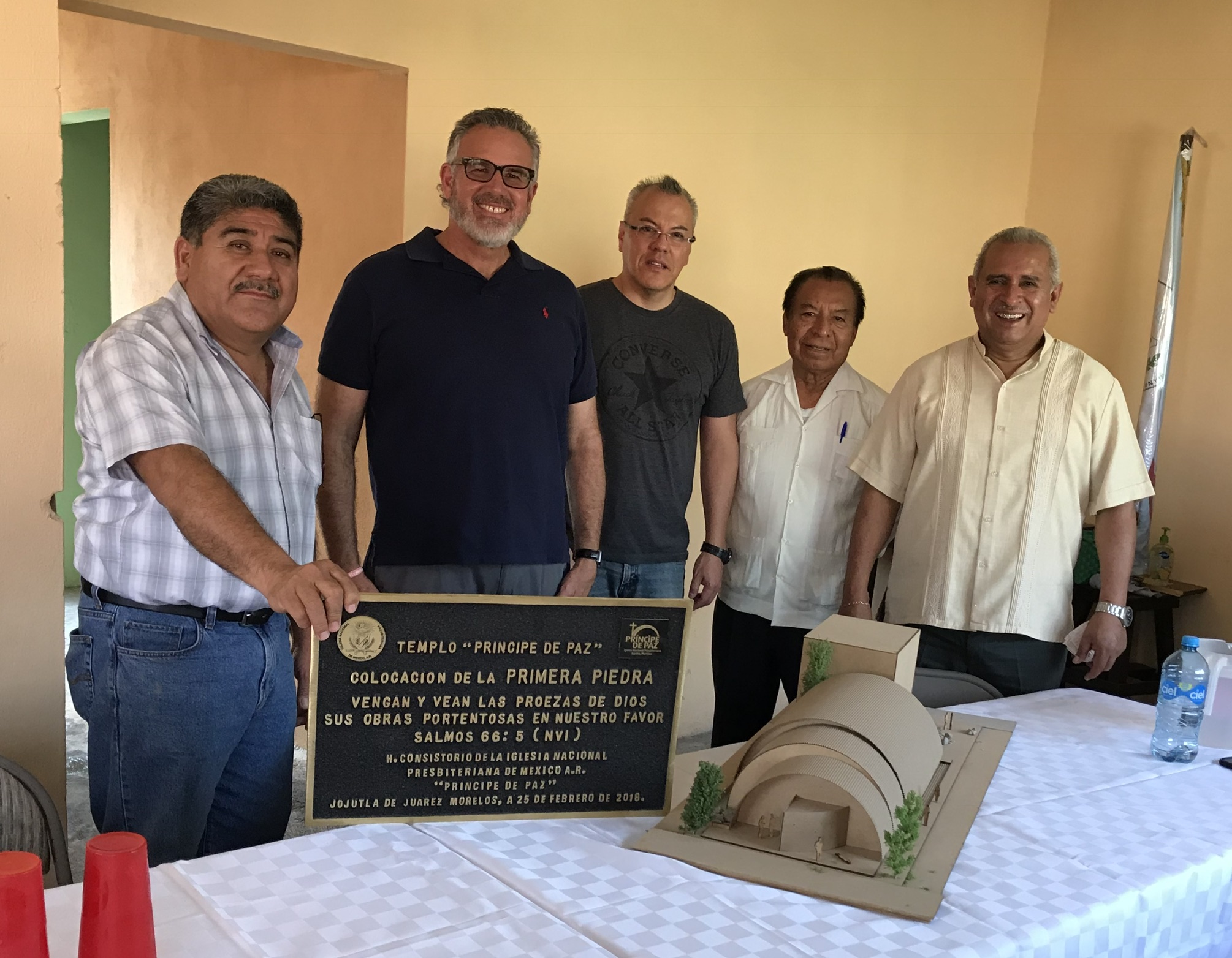 On February 25th they laid the cornerstone and inaugurated the new church they are building in Jojutla