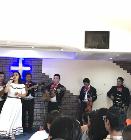 The Mariachis leading worship