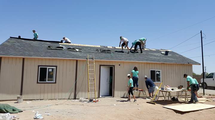 Many participated in building the church on a hot day just outside of Mexicali, Mexico