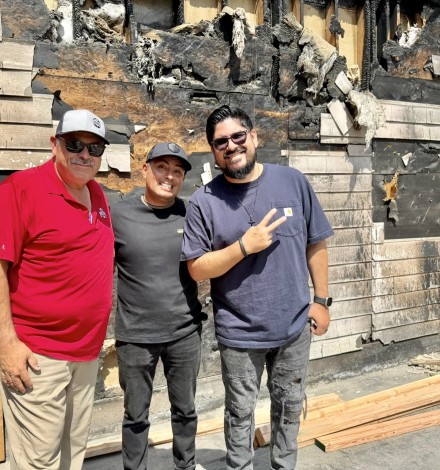 Left to right Pastor Daniel Nunez, Pastor Abraham Velazquez and Pastor Tury Nunez at the work site.