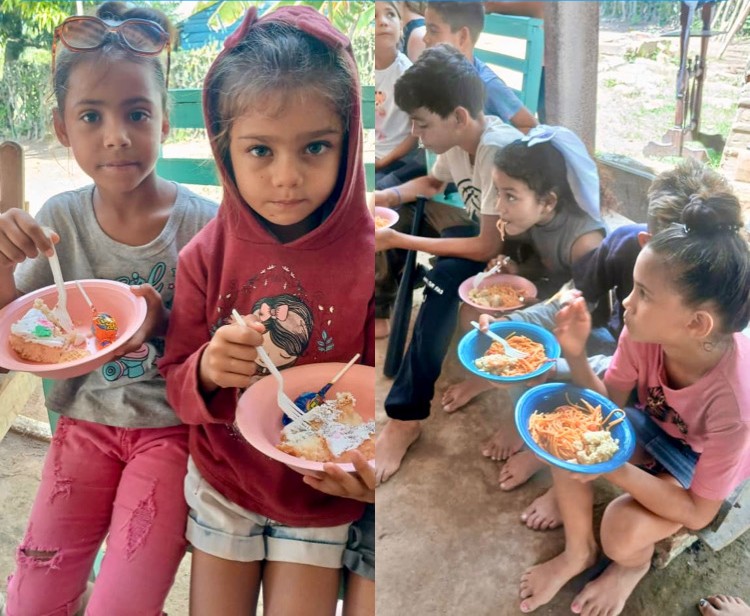 Hannah's Toys of Hope blessing the kids with food and a fiesta.