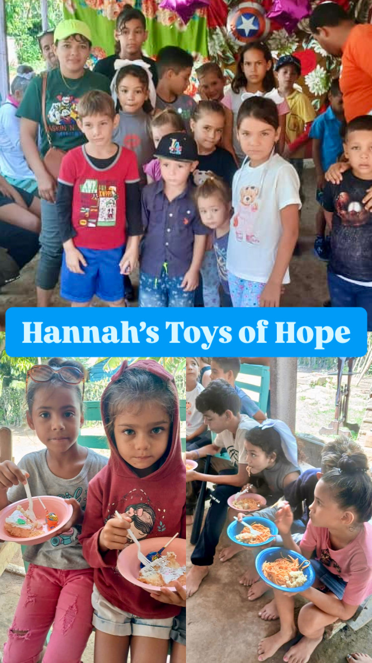 Hannah's Toys of Hope blessing the kids with food and a fiesta.