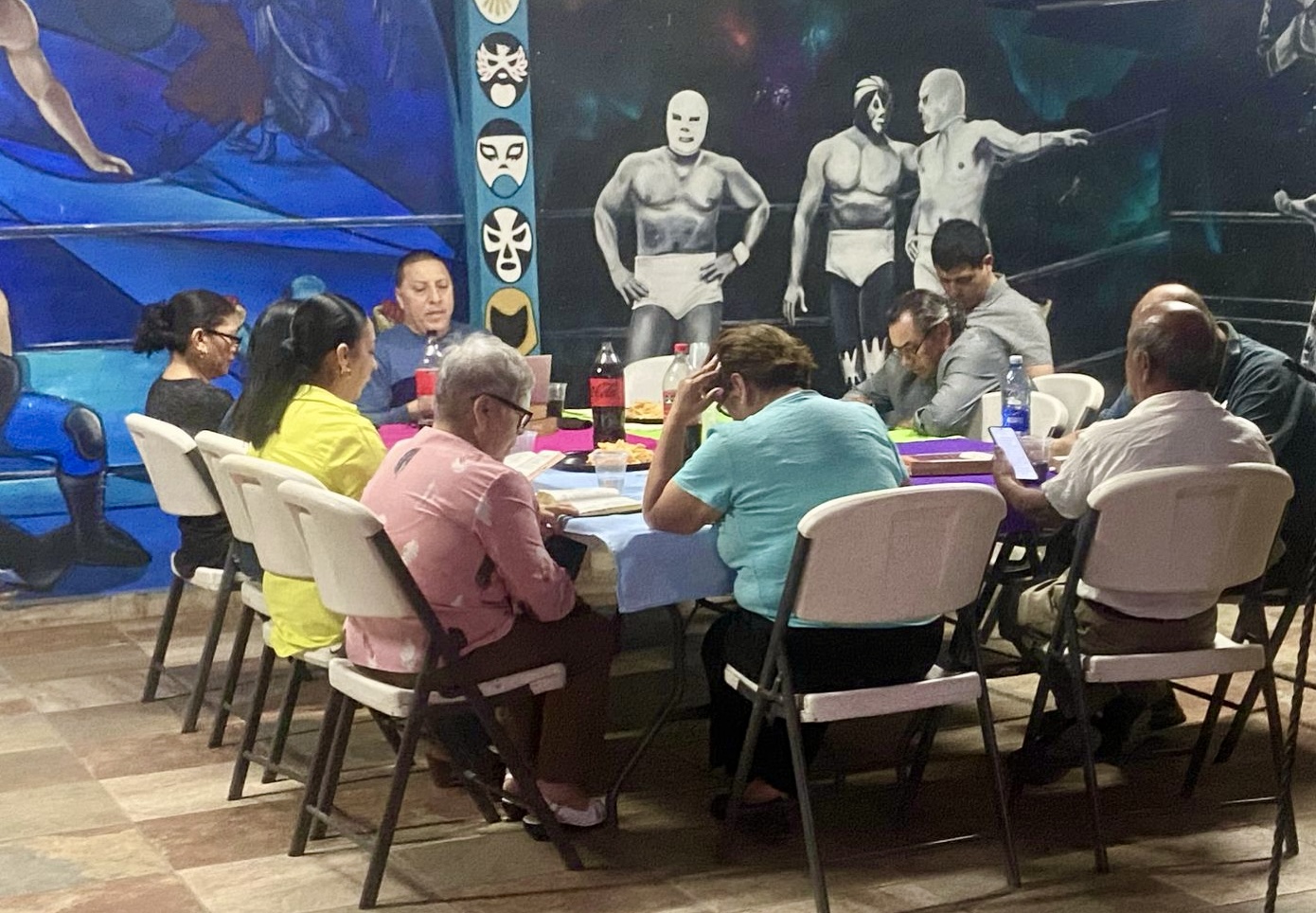 Small group gathering, El Camino Church in Durango.