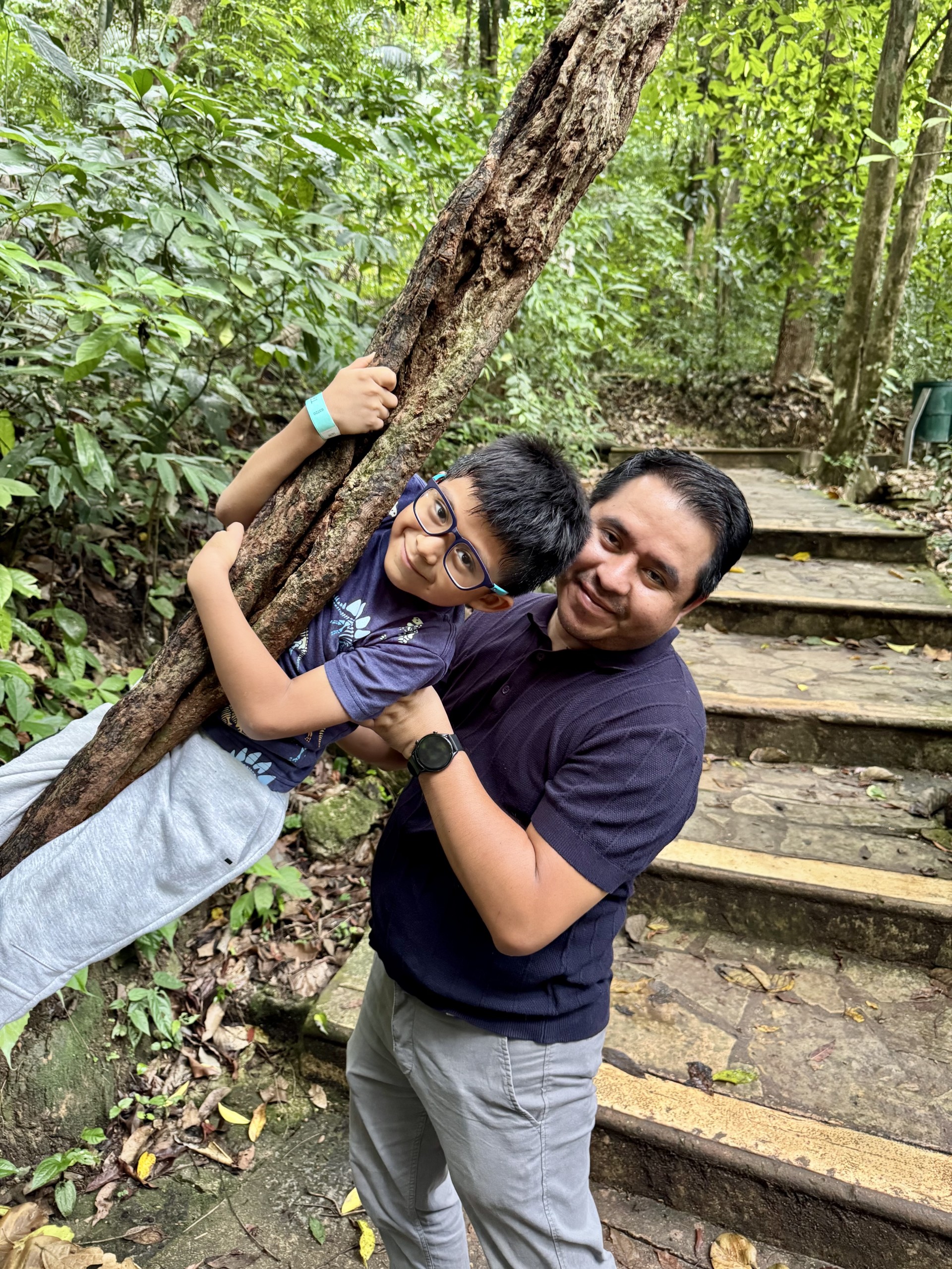 Marco Playing with his son Ithan in Palenque.