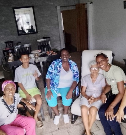 Pastor Dunesky with part of his congregation