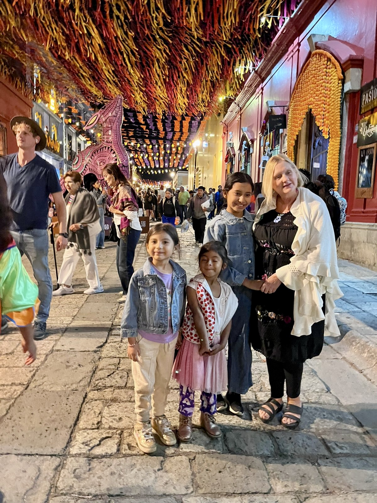 Dawn with Sarvia and Tirza and one of their friends from church.