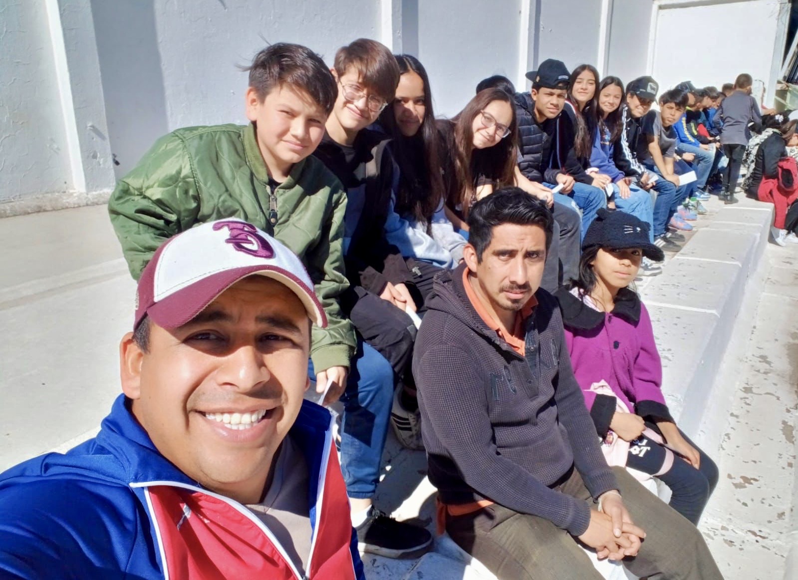 Pastor Noe and his friend Hugo in the outreach program with the teens