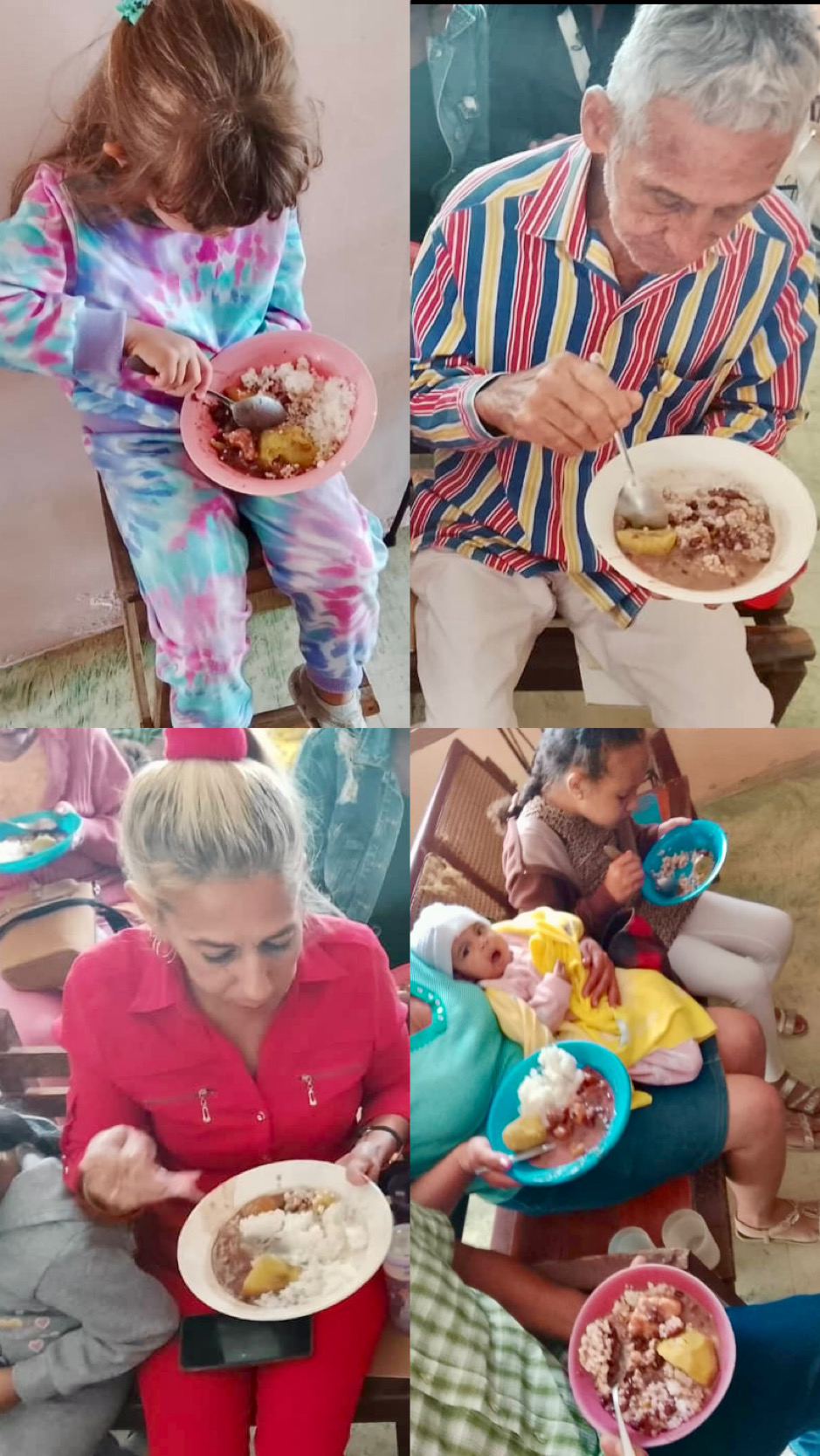 One of the churches that we have been able to send aid to, in action giving out hot meals.