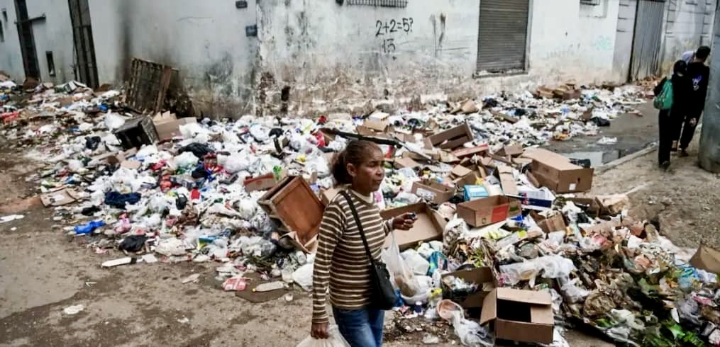 Piles of trash in every corner because there are no trash trucks, and people don't have anywhere to put it.