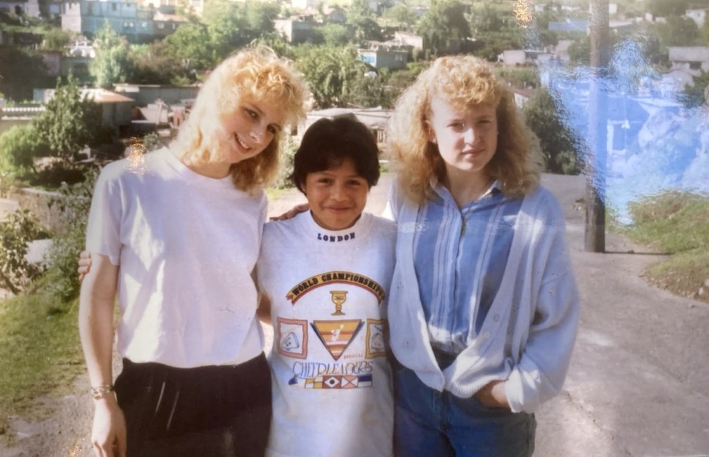 Elias when he was a boy with some of the girls in the mission trip.