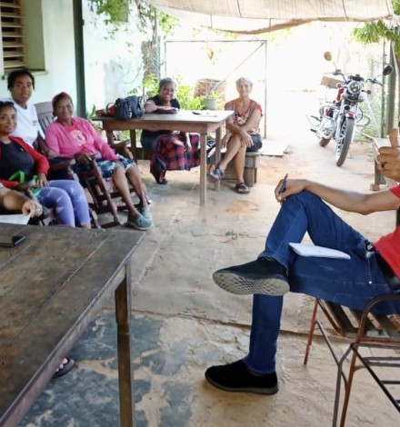 Pastor Dunesky with some of the people from his church